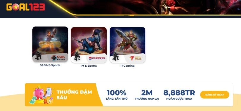 Goal123 40 Sảnh esports Goal123 với giải đấu Liên Minh Huyền Thoại, Dota 2, CS2, Valorant và PUBG