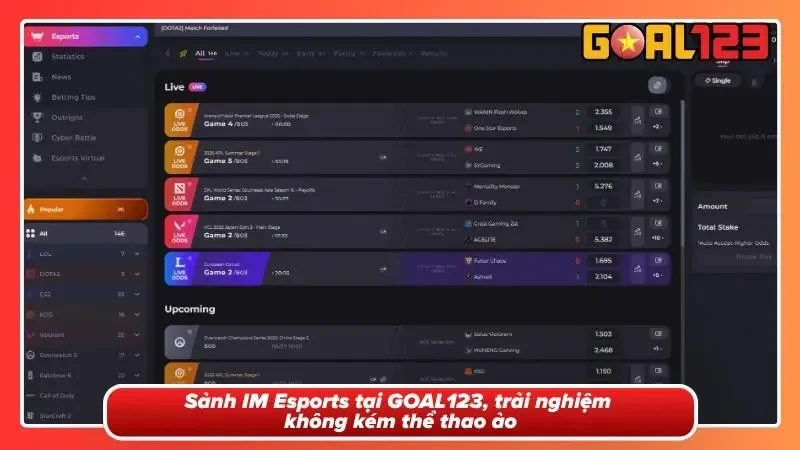 Thể Thao Ảo Tại GOAL123 - Thiên Đường Chân Mệnh Của Siêu Tốc 7 Trải nghiệm đẳng cấp cùng IM Esports